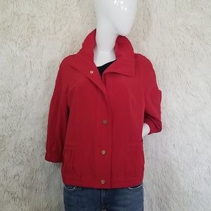 Zenergy by chicos light windbreaker red jacket